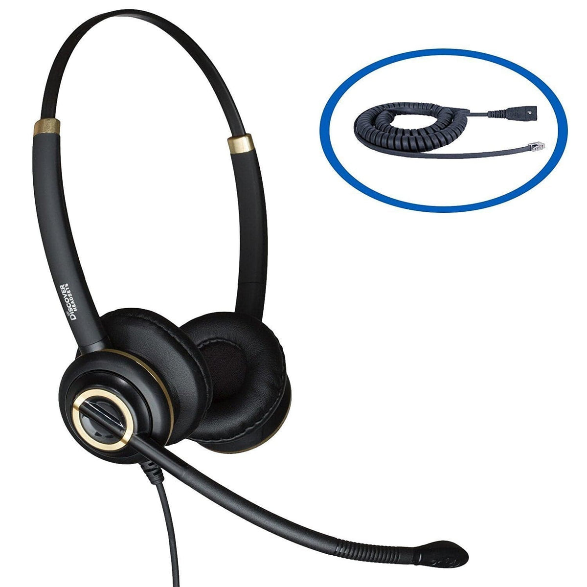 Discover D712 Dual Speaker Wired Office Headset Compatible with Avaya ...