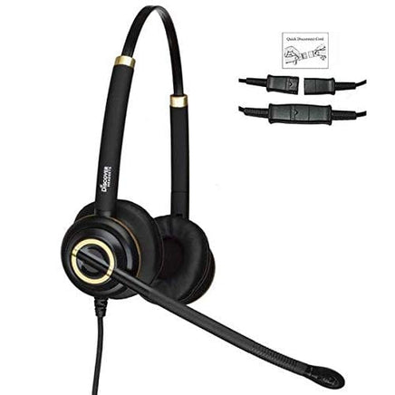 Discover headset Discover D712 Dual Speaker Wired Office Headset Compatible with Avaya, Polycom, Cisco, Shoretel, Yealink, Mitel Desk Phones