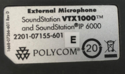 Polycom Conference Equipment Polycom Pair External 2201-07155-601 Microphone Soundstation VTX1000 IP 6000
