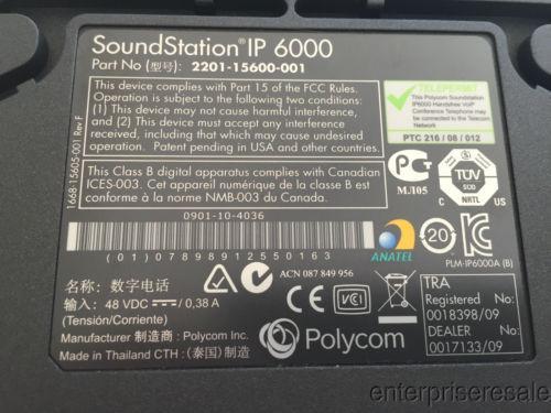 Polycom SoundStation IP 6000 (2201-15600-001) HD Voice Conference